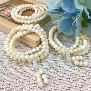 《麻吉咪咕》B2067-1天然金絲硨磲 黃金硨磲 6.5mm 108顆佛珠 唸珠