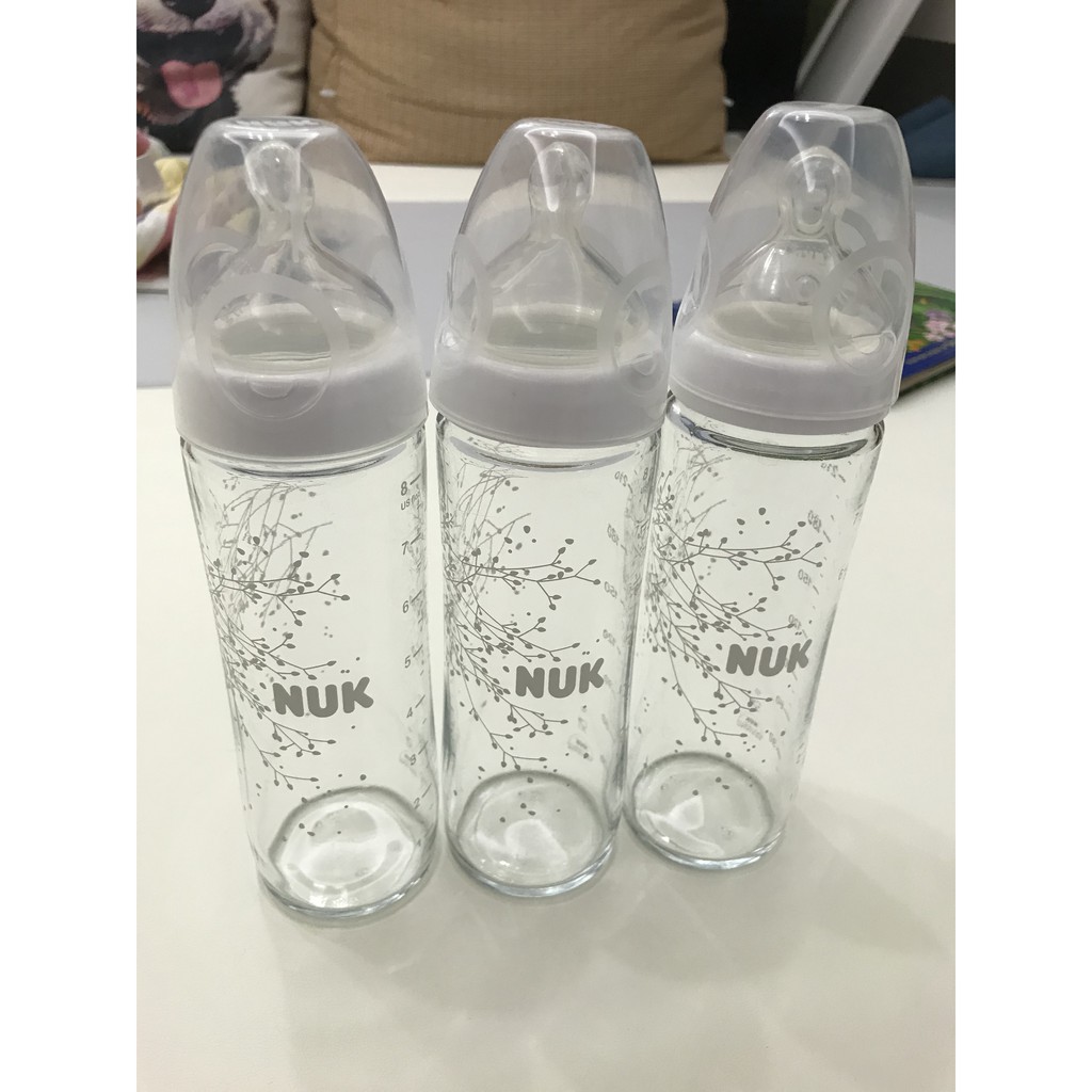NUK輕寬口徑玻璃奶瓶240ml(3個合售)