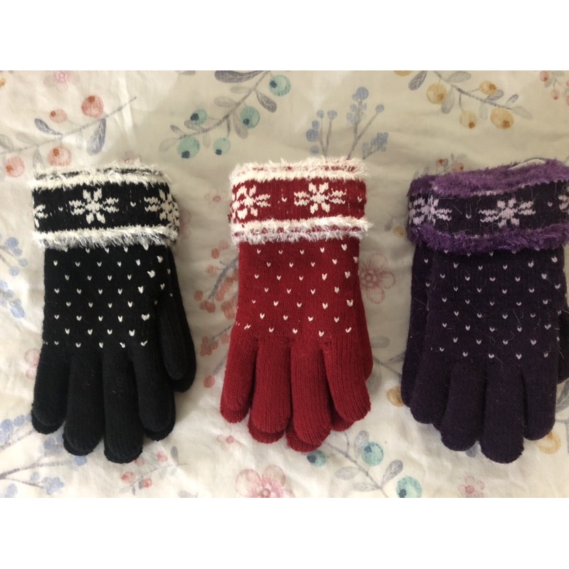 台灣製5～9歲兒童 刷毛雪花手套