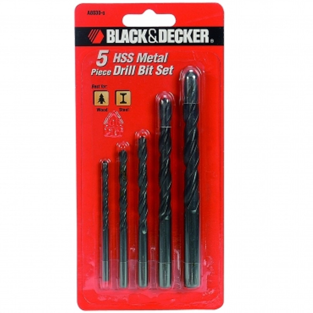BLACK+DECKER 5件式HSS金屬鑽頭組