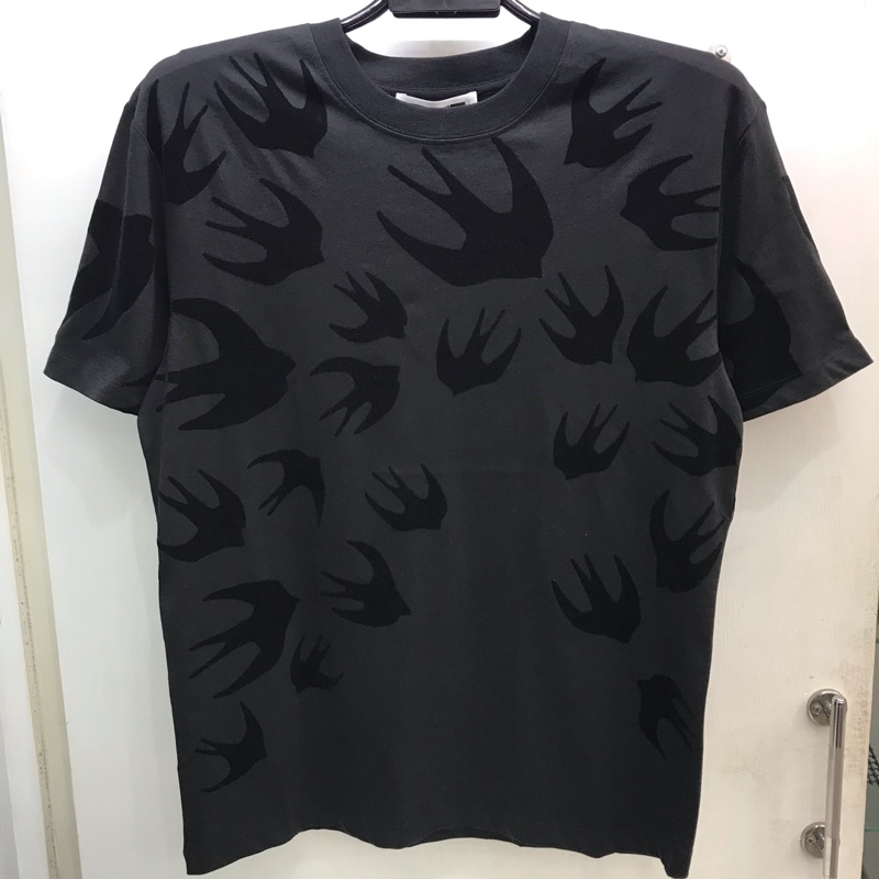 McQ Alexander McQueen 黑灰兩色 滿版 植絨 燕子圖案 圓領T恤 全新正品