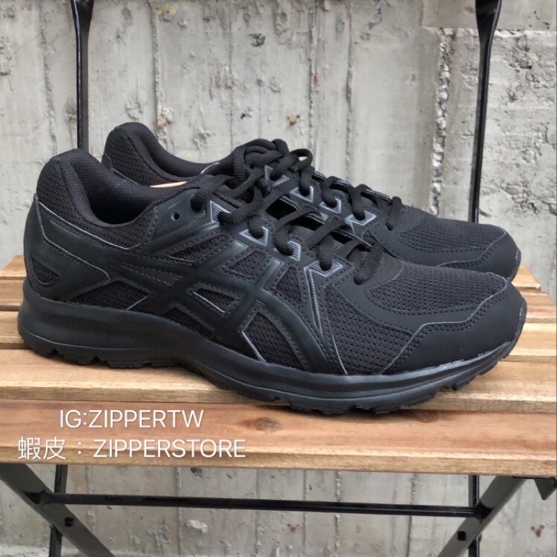 特價爆款 Zipper Asics Jog 100 2 全黑鞋22 5 29cm 韓國代購休閒鞋運動鞋 蝦皮購物