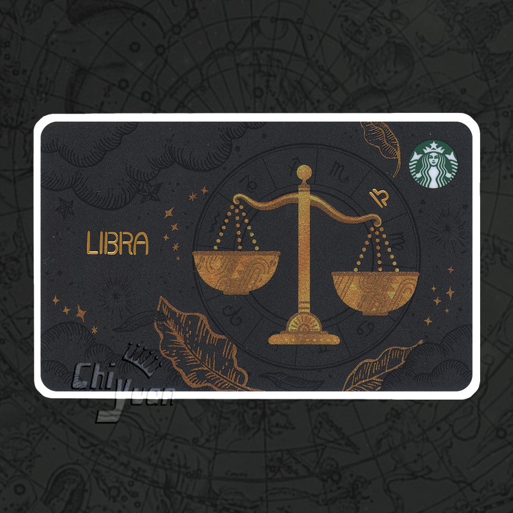 Starbucks 台灣星巴克21 12星座天秤星座隨行卡天秤座天平座星座杯星空12天宮 蝦皮購物