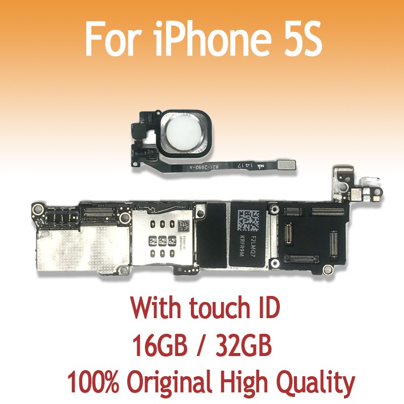 16gb 32GB 64GB 主板適用於 iPhone 5S 帶指紋帶 Touch ID 解鎖邏輯板 iOS