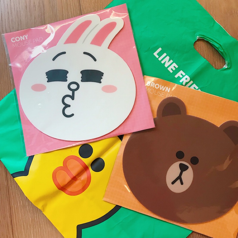 💗當日出貨💗全新正貨 Line Friend 熊大兔兔滑鼠墊 莎莉 情人節聖誕節交換禮物可愛電腦滑鼠情侶款生日禮物