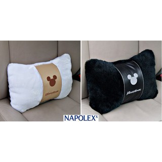 毛毛家~NAPOLEX Disney 迪士尼 WDC-124 黑色 絨毛觸感 護腰墊 汽車護腰枕 久座不累 抱枕 午安枕