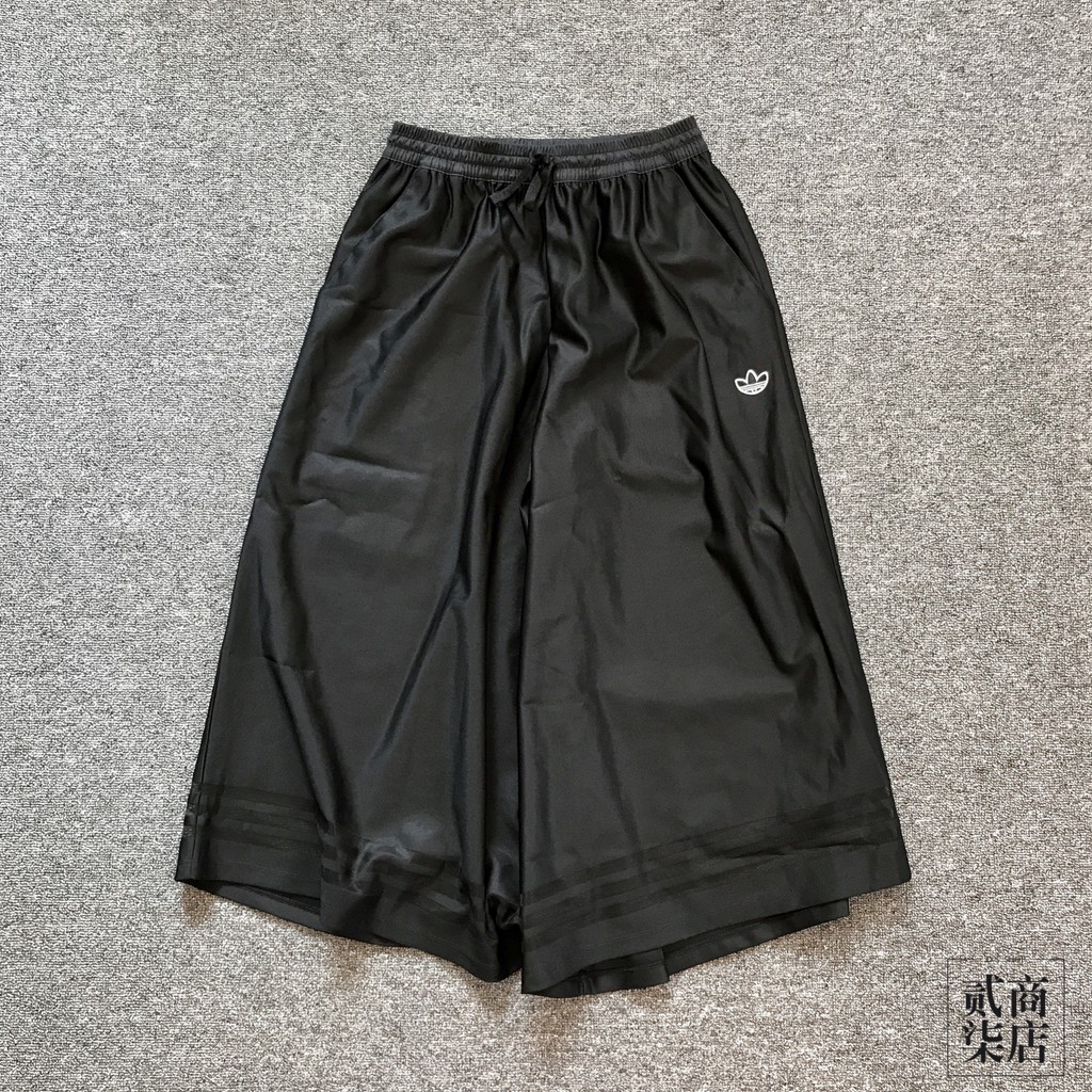 (貳柒商店) adidas BelIista 3/4 Pants 女款 黑色 三葉草 寬褲 九分褲 透視 GN3180