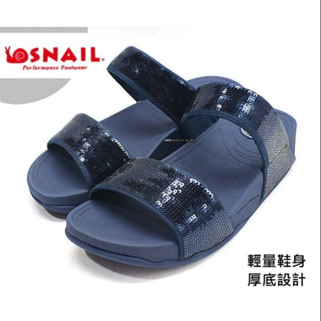 新品上架      SNAIL女款簡約輕便厚底休閒拖鞋( S5180578 深藍 )