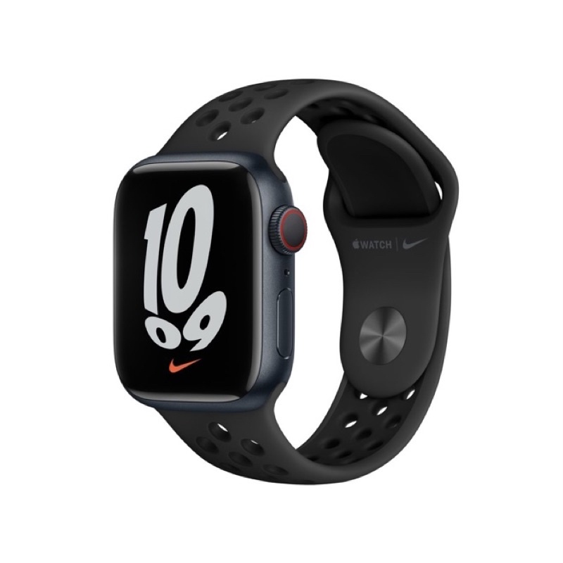 原廠「全新未拆」apple watch S7 錶帶 45 公釐 Anthracite 配黑色 Nike 運動型錶帶