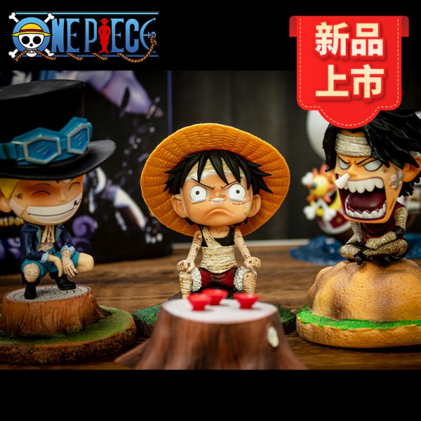 海賊王onepiece周邊手辦路飛魯夫艾斯薩博三兄弟大炎帝擺件模型公仔周邊全套 蝦皮購物