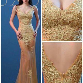 天使佳人婚紗禮服旗袍～～新款蕾絲透明禮服性感長款
