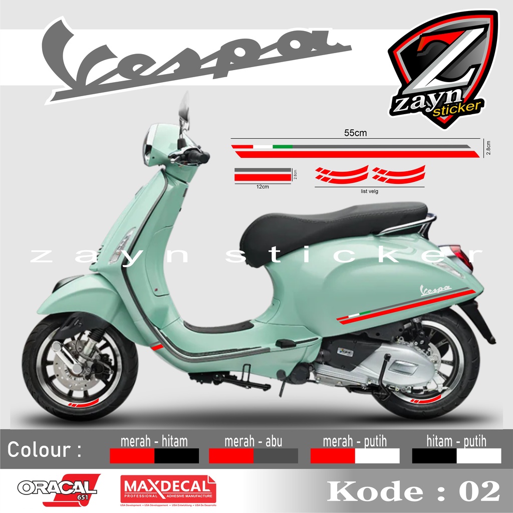 貼紙清單切割貼紙條紋模型 VESPA SPRINT CARBON 02