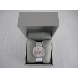 cK K2Y211K6 Accent 獨立秒針純白皮革腕錶(白/40mm)*(KA055)
