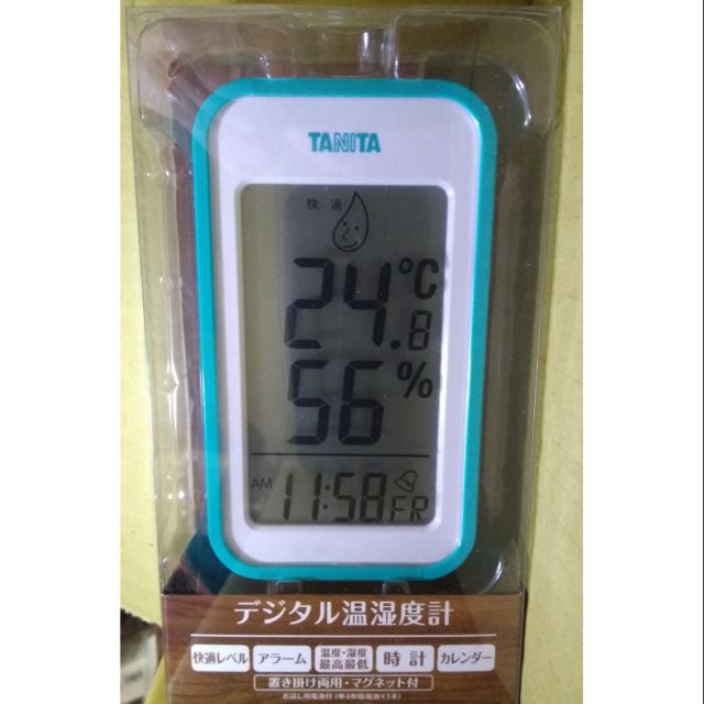 日本進口 TANITA TT-559 家用溫濕度計 時鐘鬧鐘 藍色 壁掛 磁鐵吸附