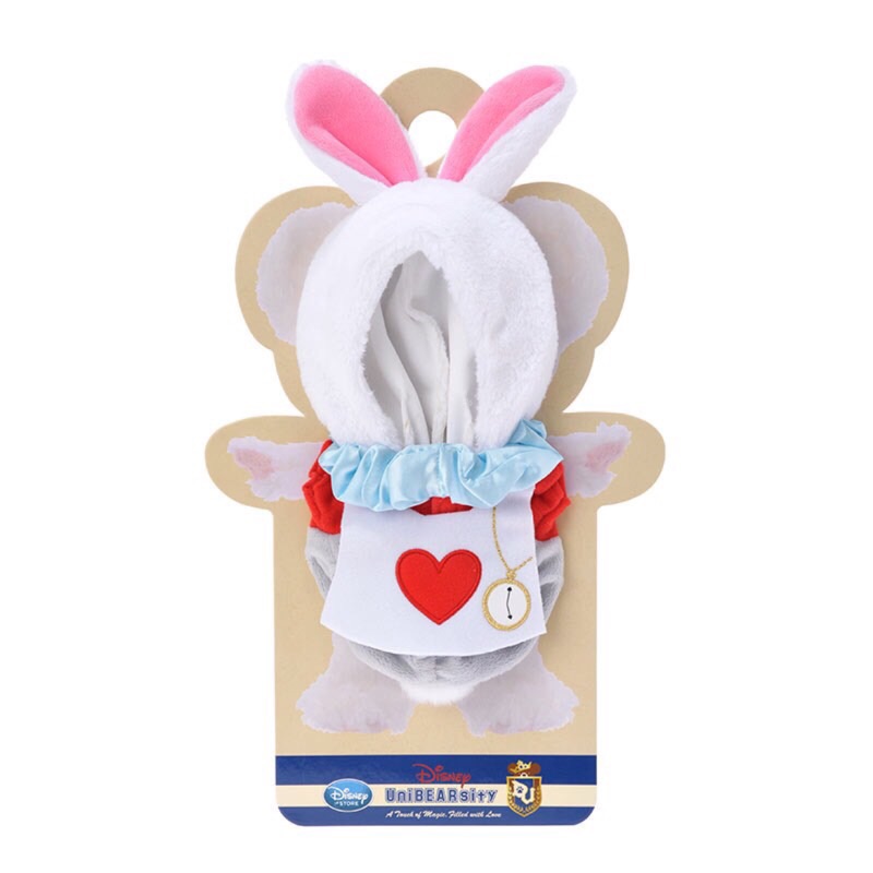 《Amigo Gift 朋友禮品》日本迪士尼專賣店 大學熊 5週年 愛麗絲 時間兔 時鐘兔 牛奶熊 造型衣服組