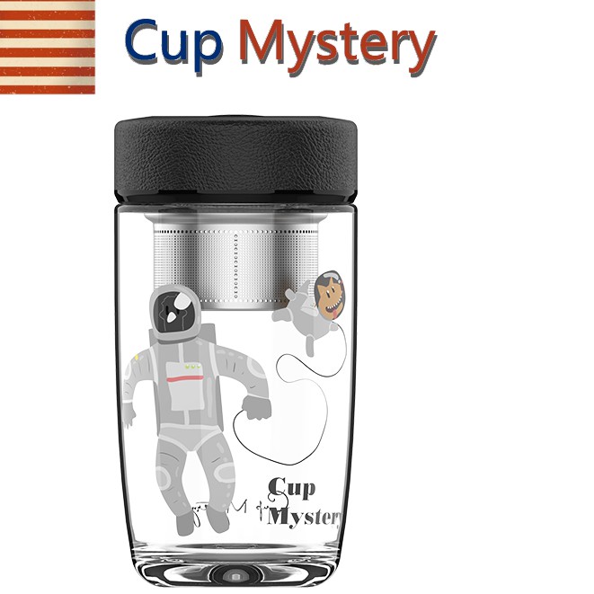 【熱銷】CupMystery耐熱時尚泡茶玻璃水杯不銹鋼濾網泡茶杯早餐女士車載杯