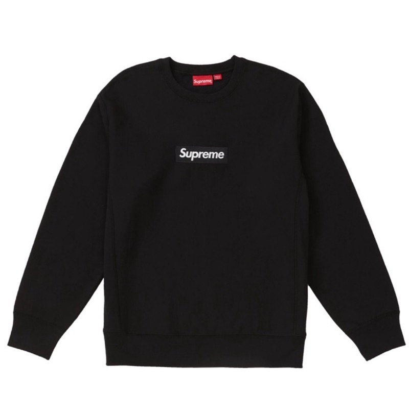 Supreme Box Logo Crewneck Sweatshirt 18FW 黑色大學T長袖bogo 18aw | 蝦皮購物