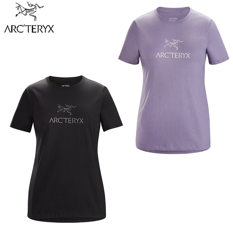 【Arcteryx 始祖鳥】女 Arc Word短袖休閒Tee 黑 深未來紫 /28034 短袖POLO衫 棉T 舒適