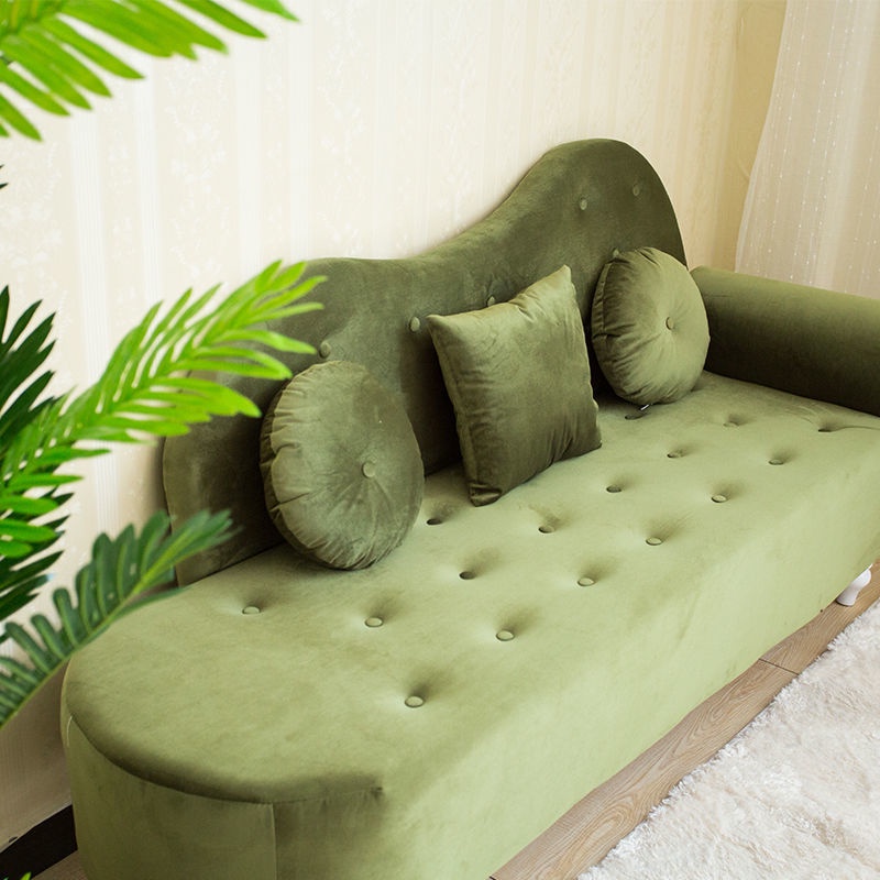 免運  小戶型 實木框架 貴妃椅 佈藝沙發 小沙發 雙人沙發 沙發床 臥室單雙人沙發 歐式