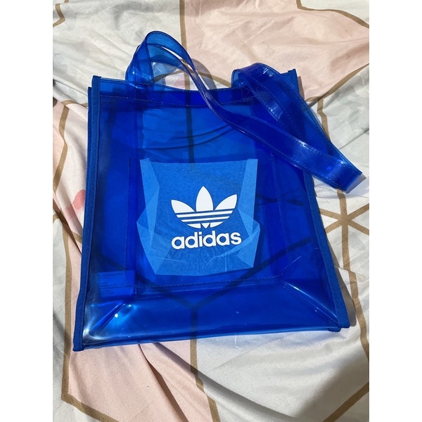 愛迪達 adidas 藍色透明托特包 全新 現貨 收藏