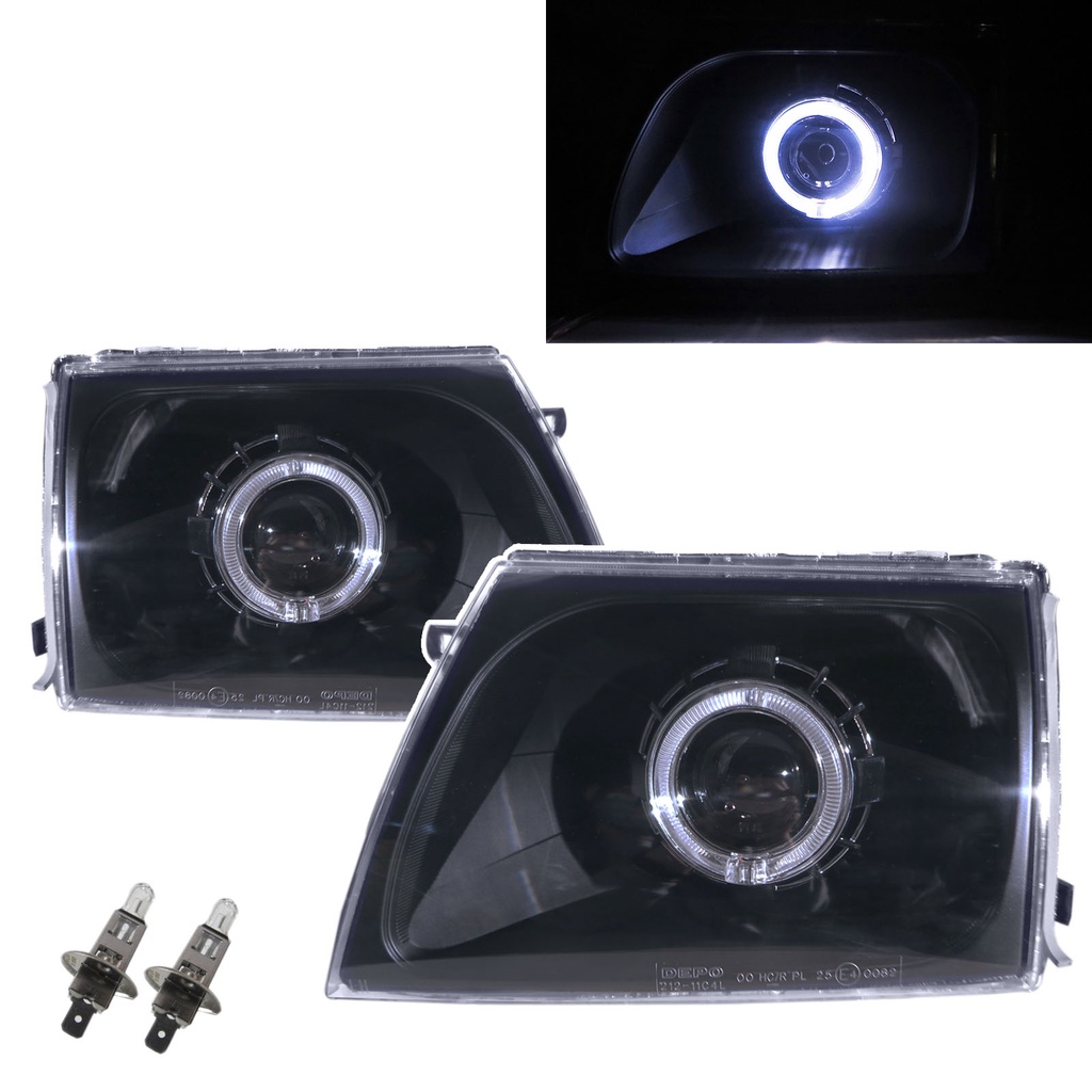 卡嗶車燈 適用於 TOYOTA 豐田 Hilux MK6 01-05 光導LED天使眼光圈 鹵素魚眼 大燈