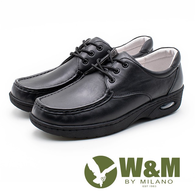 W&amp;M 皮質氣墊彈力綁帶護士鞋 女鞋 - 黑(另有白)