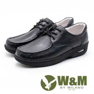 W&M 皮質氣墊彈力綁帶護士鞋 女鞋 - 黑(另有白)