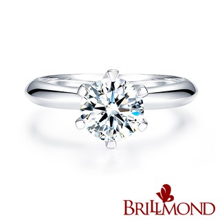 【brillmond jewelry】gia 30分 50分 d/vvs1 pt950鉑金 經典六爪鑲鑽戒