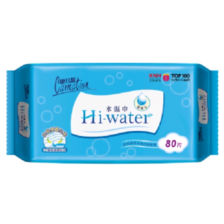 【康乃馨】Hi-water水濕巾80抽