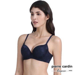 【pierre cardin 皮爾卡登女性內衣】C/D罩 素雅蕾絲拼織鋼圈內衣(單件-DBL深藍)-609-62191