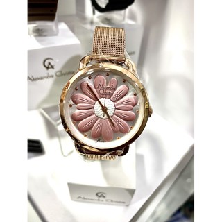 WK.手錶 Alexandre Christie 2852LHBRGLN 玫瑰金 米蘭帶 粉紅花朵 女錶