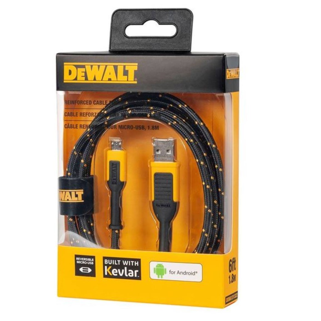 {公司貨} 得偉 DEWALT 充電傳輸線 USB-A to Micro-USB 充電傳輸線 20/180/300cm