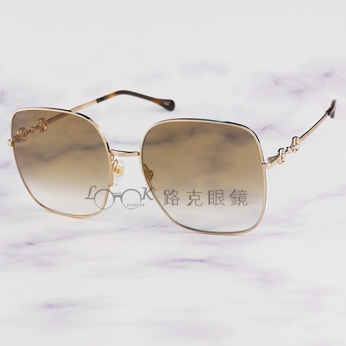 【LOOK路克眼鏡】Gucci 太陽眼鏡 方框 金屬 漸層鏡片 GG0879S 002
