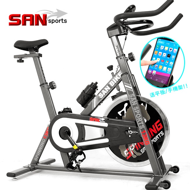 【SAN SPORTS】黑爵士13KG飛輪健身車C165-013(3倍強度.13公斤飛輪車.室內腳踏車.美腿機.便宜推薦
