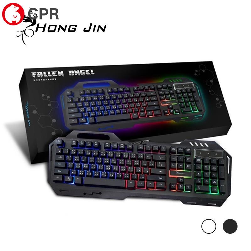 Hong Jin HJ221有線電競鍵盤 紅軸手感 呼吸燈電競鍵盤 RGB電競鍵盤 現貨