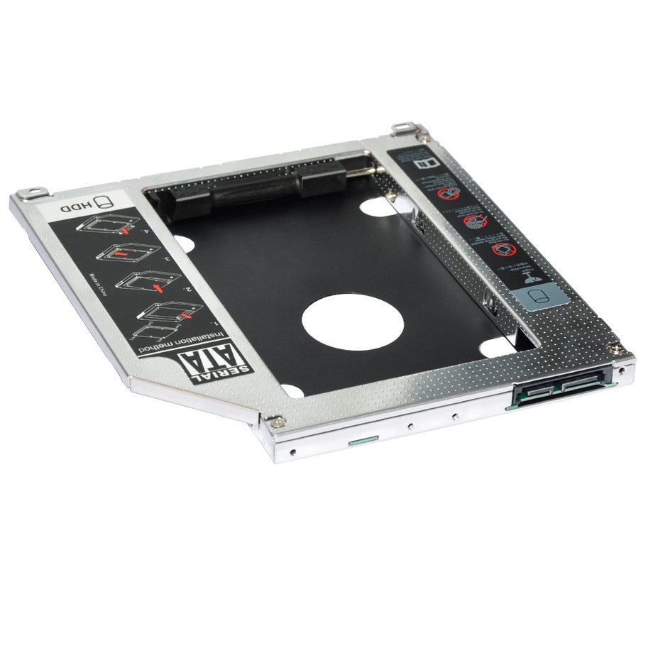 2.5" 9.5mm SATA 2nd HDD SSD 硬盤盒適配器適用於 CD ROM 光驅托架適用於 Apple i