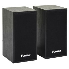 YAMA YA-2000 USB兩件式木質喇叭-黑/棕色