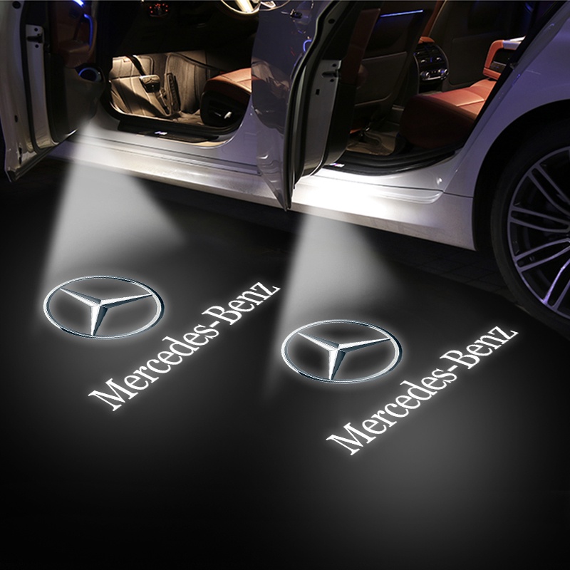 1 件無線汽車迎賓燈高清汽車標誌投影燈開門感應氛圍燈適用於梅賽德斯奔馳 W212 W211 W210 W203 W204