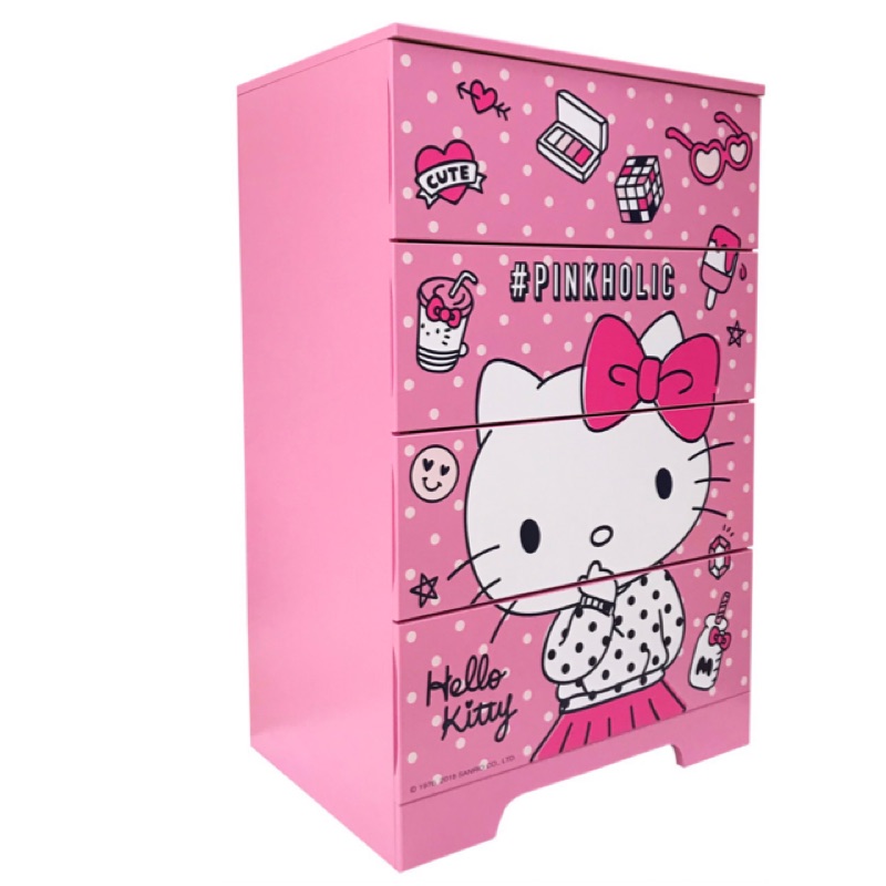 優惠價 木製 正版 Hello Kitty 斗櫃 收納櫃 衣櫃 置物櫃  KT-630047 【羅曼蒂克專賣店】