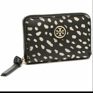 二手 Tory Burch 黑白豹紋短夾 （附原廠盒、標籤）