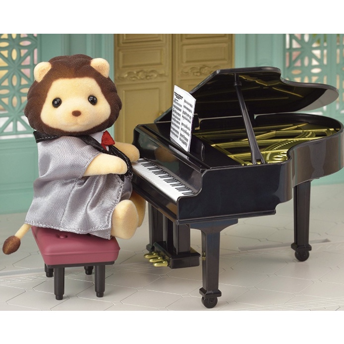 現貨 超低特價 森林家族 城鎮系列 獅子演奏家 鋼琴 演奏 獅子 表演 動物 城鎮 有盒