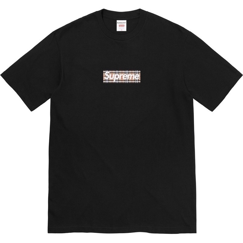 SUPREME x Burberry Box Logo tee 聯名 短t 博柏利 經典格紋logo