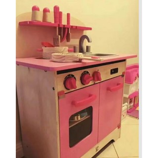 德國-正品- HAPE 兒童木製小廚房 粉紅色 含配件
