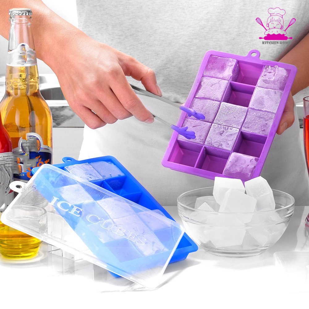 【廚房之家】矽膠製冰盒 冰塊模具 矽膠冰塊盒 製冰盒模具 15格附蓋子 冰塊模具矽膠 矽膠冰盒 製冰盒 冰塊盒 冰盒 製