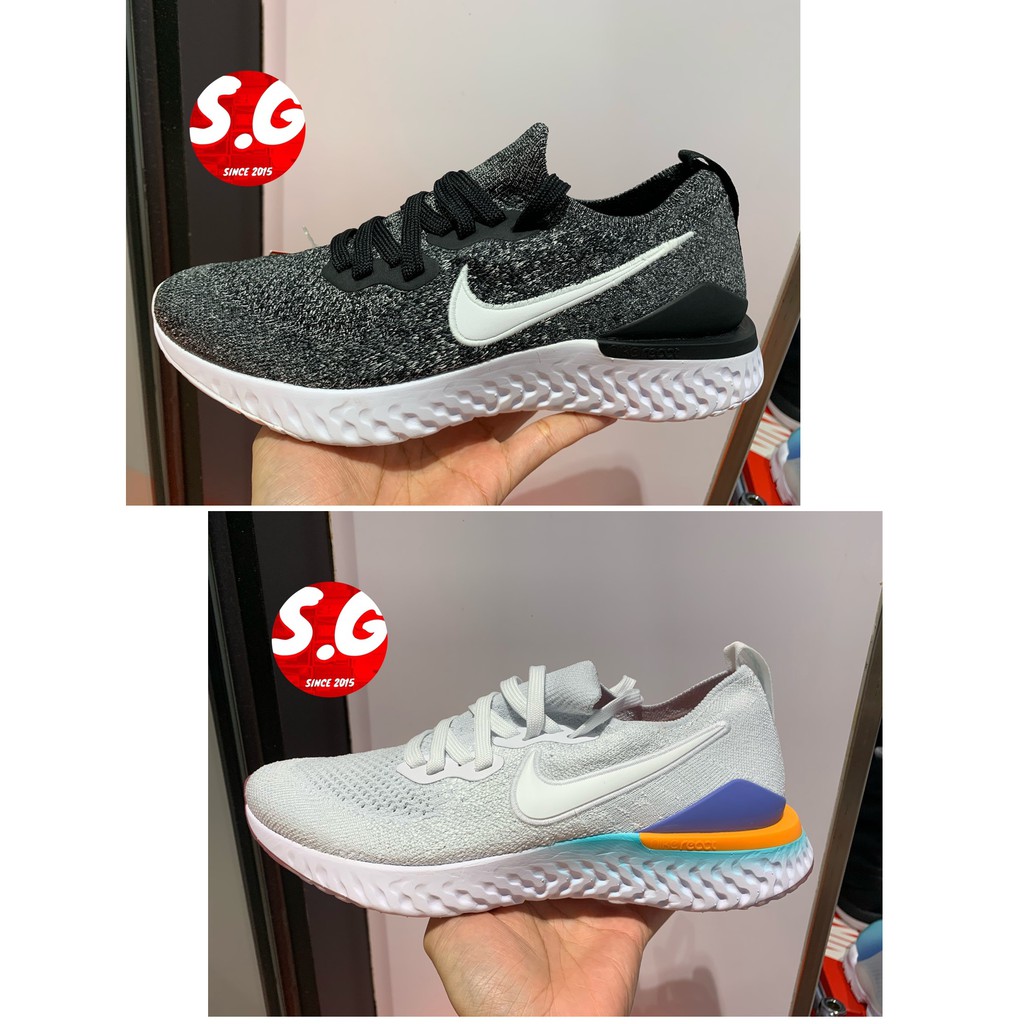 S.G NIKE EPIC REACT FLYKNIT 2 雪花 休閒慢跑鞋 女 BQ8927-010-104 灰黑 白