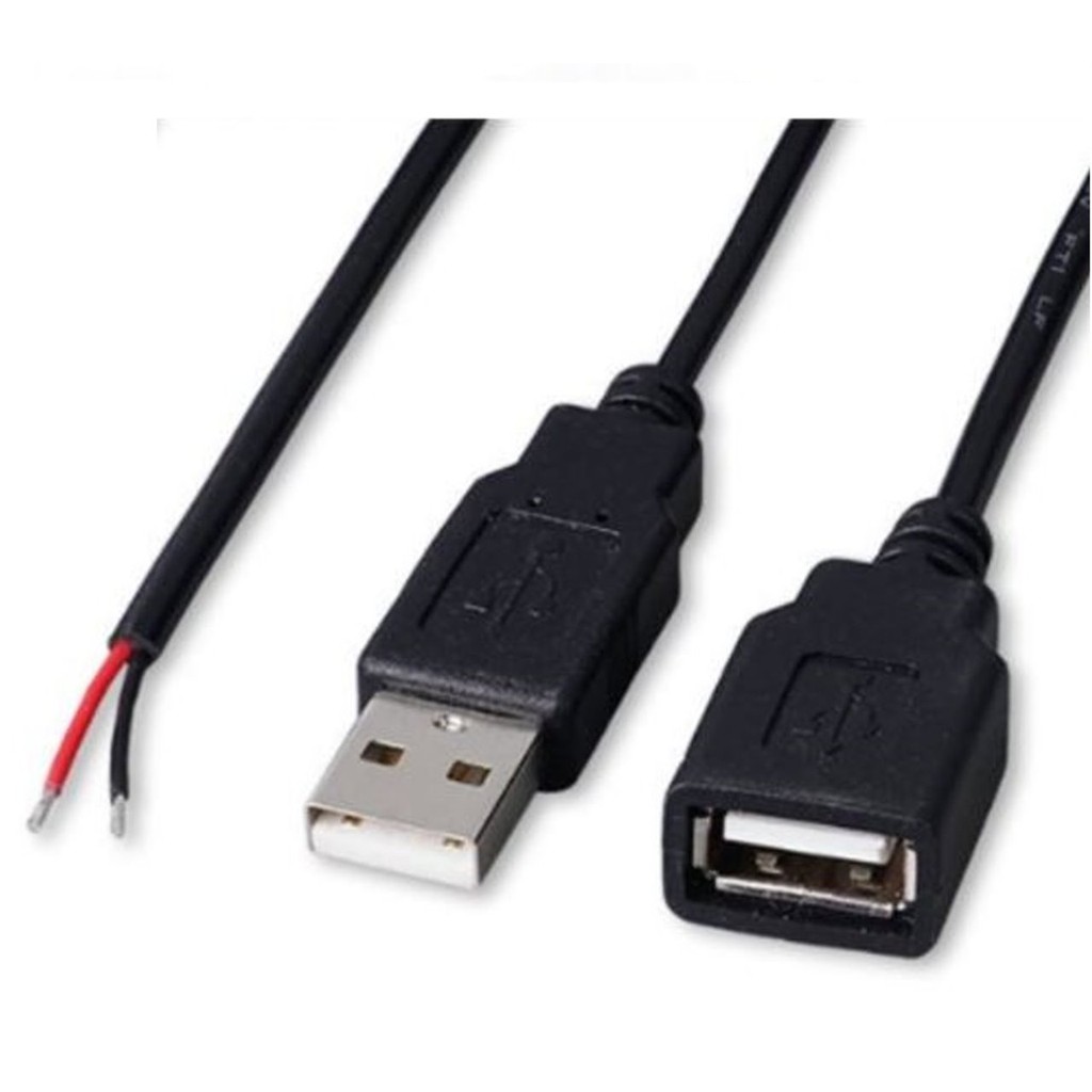 【不囉嗦24H送出】USB 裸線 2線 公頭 母頭 線長30CM 22AWG 快速接頭 防呆 風扇改裝 USB2.0