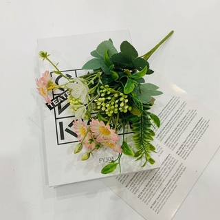 5把叉子人造芙蓉花花束攝影道具diy鮮花佈置道路指南花藝婚慶家庭辦公室派對裝飾餐具 蝦皮購物