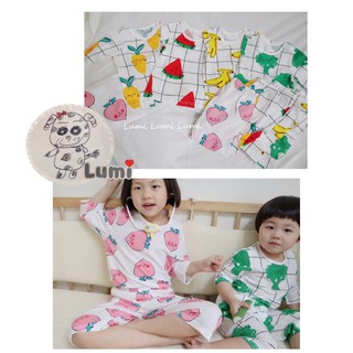 現貨 Lumi小鹿米 韓國品牌 有機竹節棉 七分袖睡衣套裝 家居服 夏 兒童睡衣 兒童家居服 兒童套裝 A90