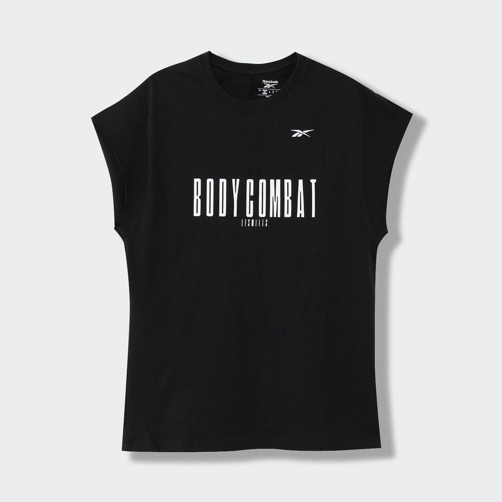 REEBOK LES MILLS® BODYCOMBAT LM TEE 背心 萊美 運動T 運動背心 黑色 GJ6446