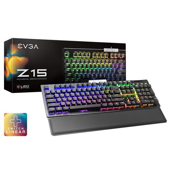 EVGA Z15 RGB 電競機械式鍵盤(821-W1-15TW-K1) 全新未拆封 銀軸